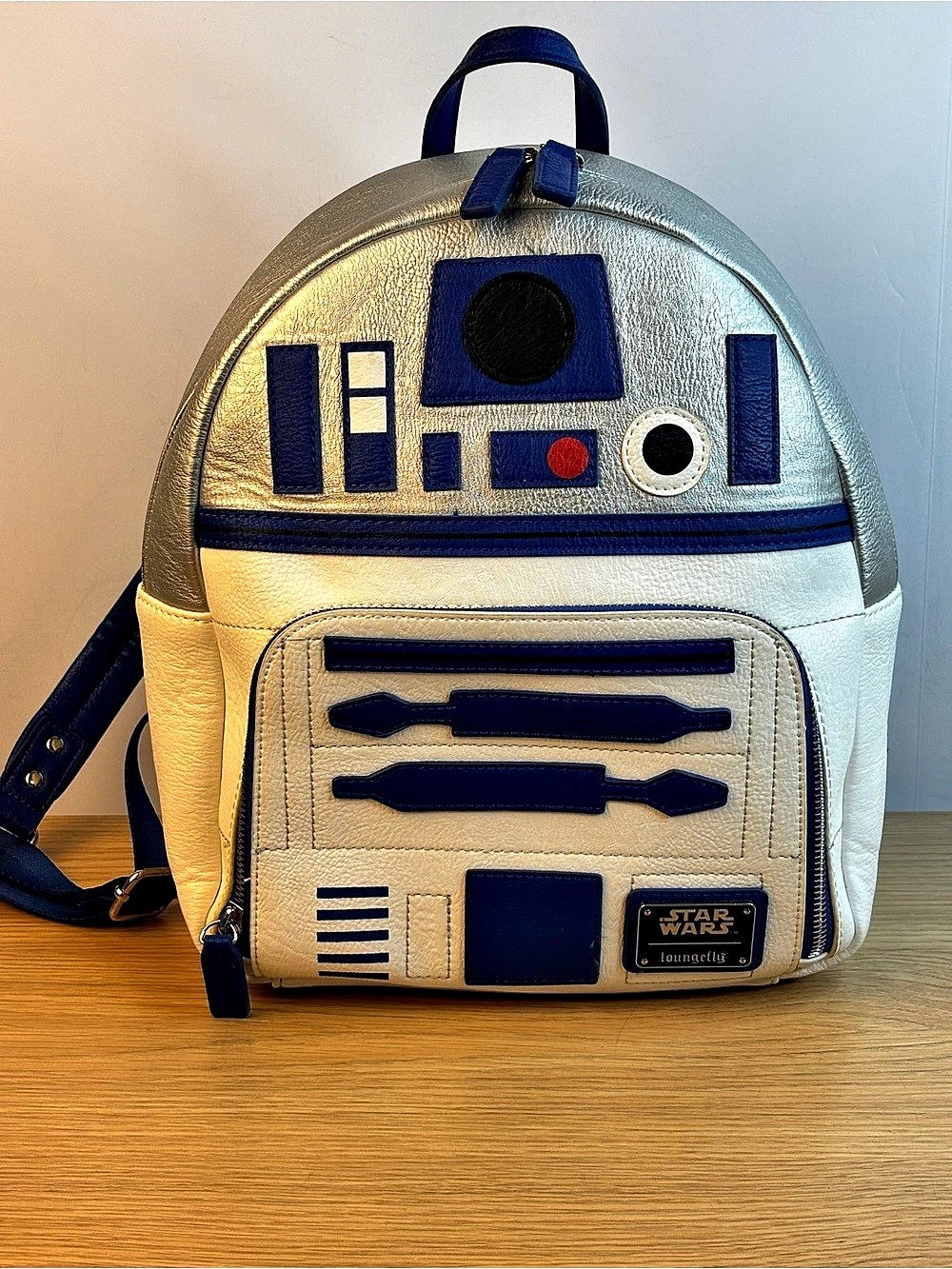Loungefly Star Wars R2-D2 Dome Bag Silver, Blue & White Backpack